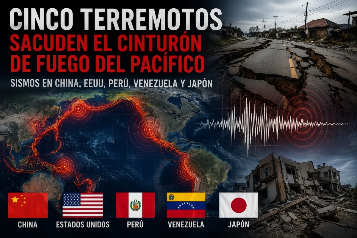Cinturón de Fuego del Pacífico registra cinco terremotos, Pacific Ring of Fire earthquakes